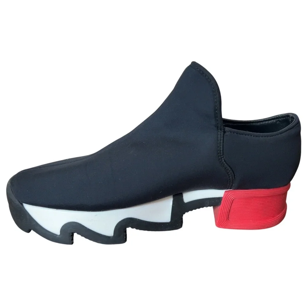 iRi NYC WES Black Red Vegan Low Top Women Slip On Platform Loafer Sneaker